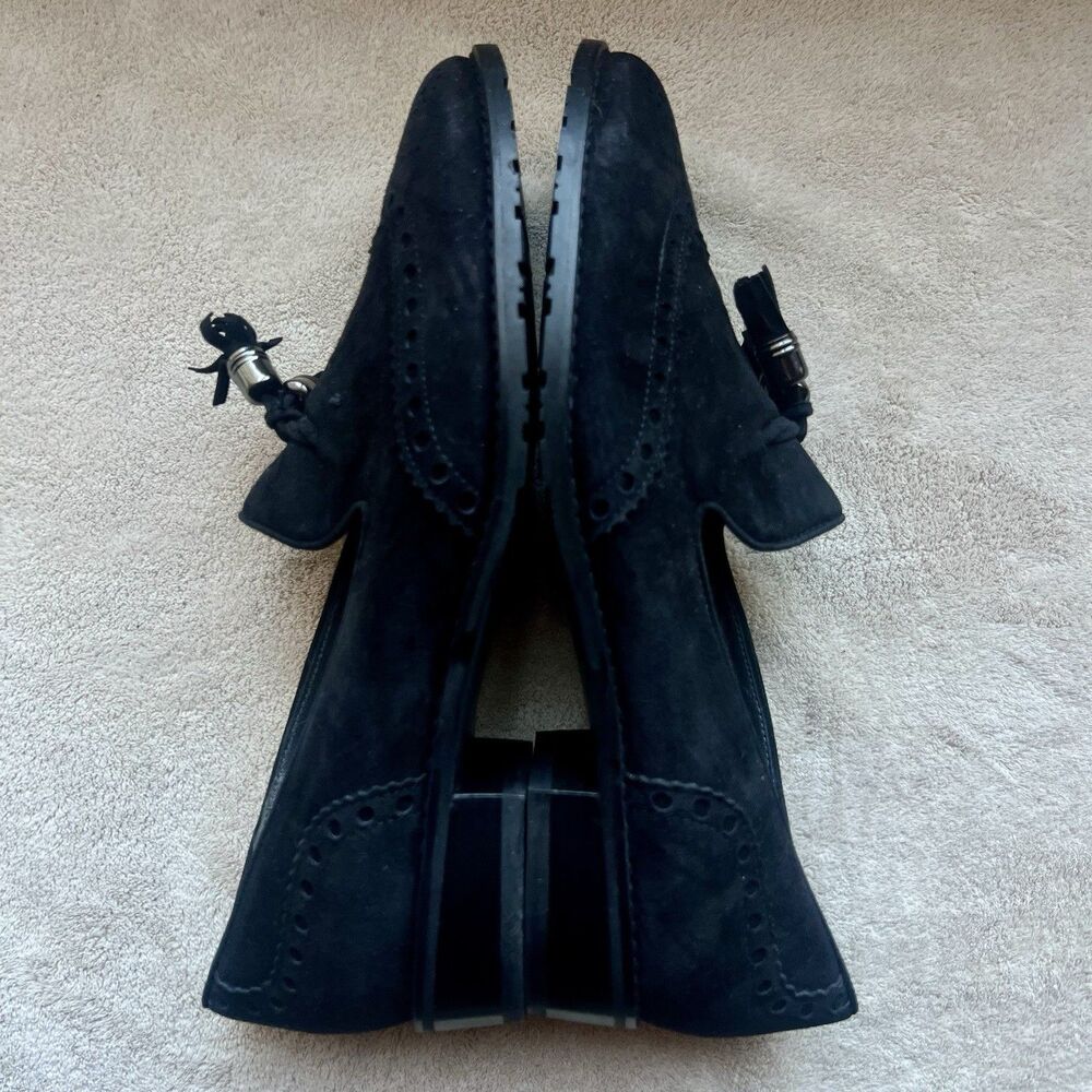 Stuart Weitzman Guything Black Suede Tassel Flat … - image 4